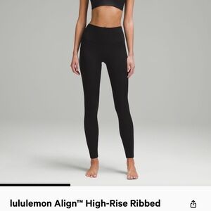 Lululemon Authentic Align High Rise Ribbed Pant 25”